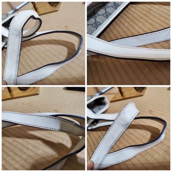 SOLD***Authentic Gucci GG Supreme Monogram Shoulder Bag Gray White - Picture 7 of 11